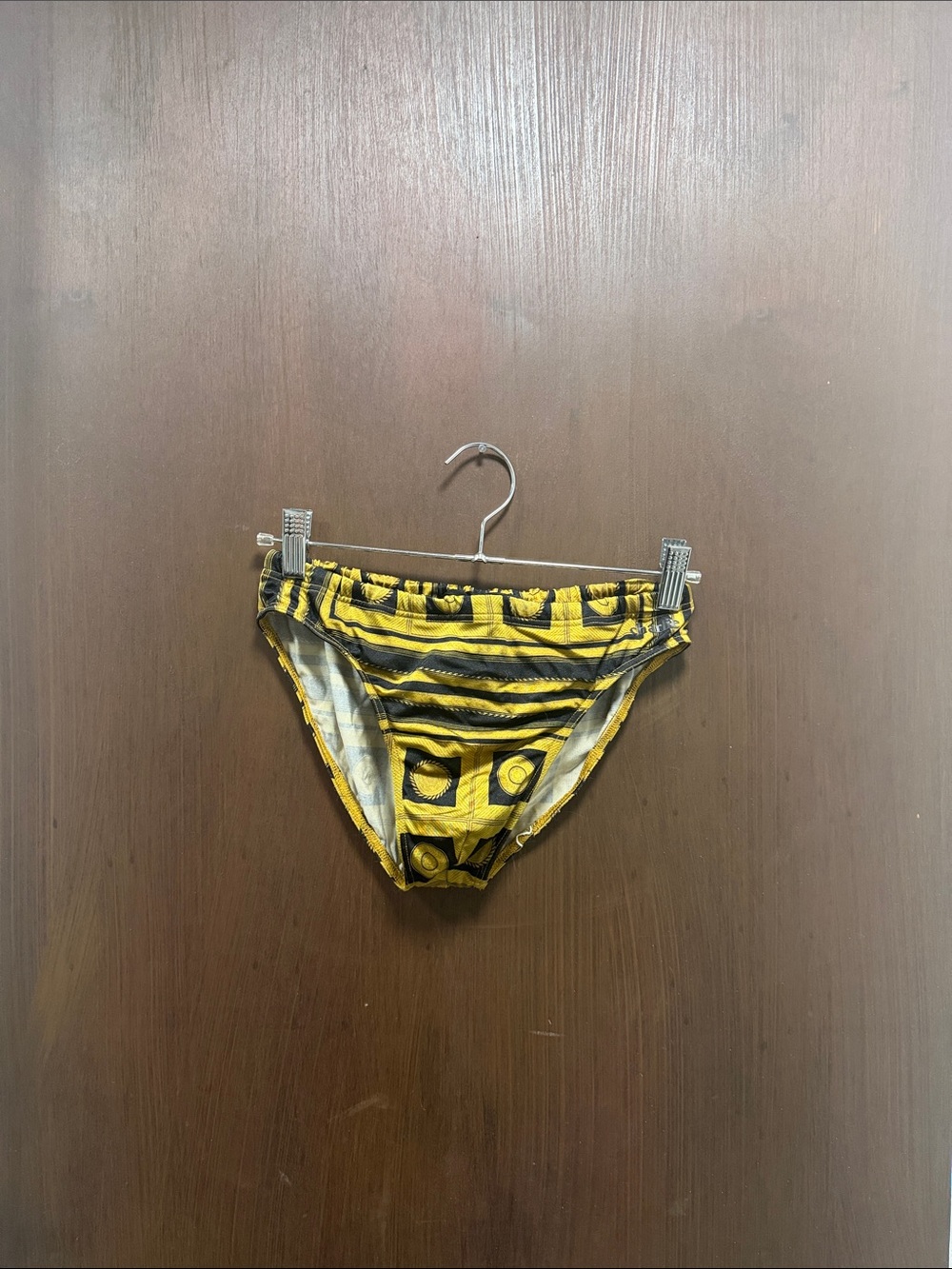Men's Yellow Patterned Swim Trunks - Classic Swim Brief